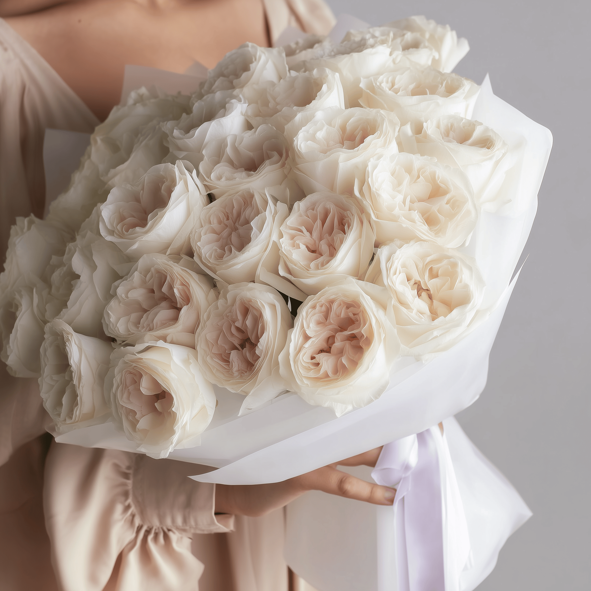 White O'Hara Rose Bouquet | Soft Romantic Roses Bay Area – Flowers