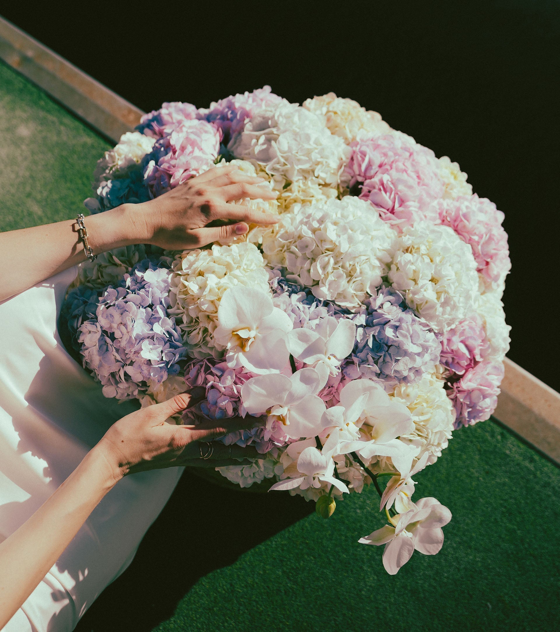Hydrangeas and Peonies flower bouquets