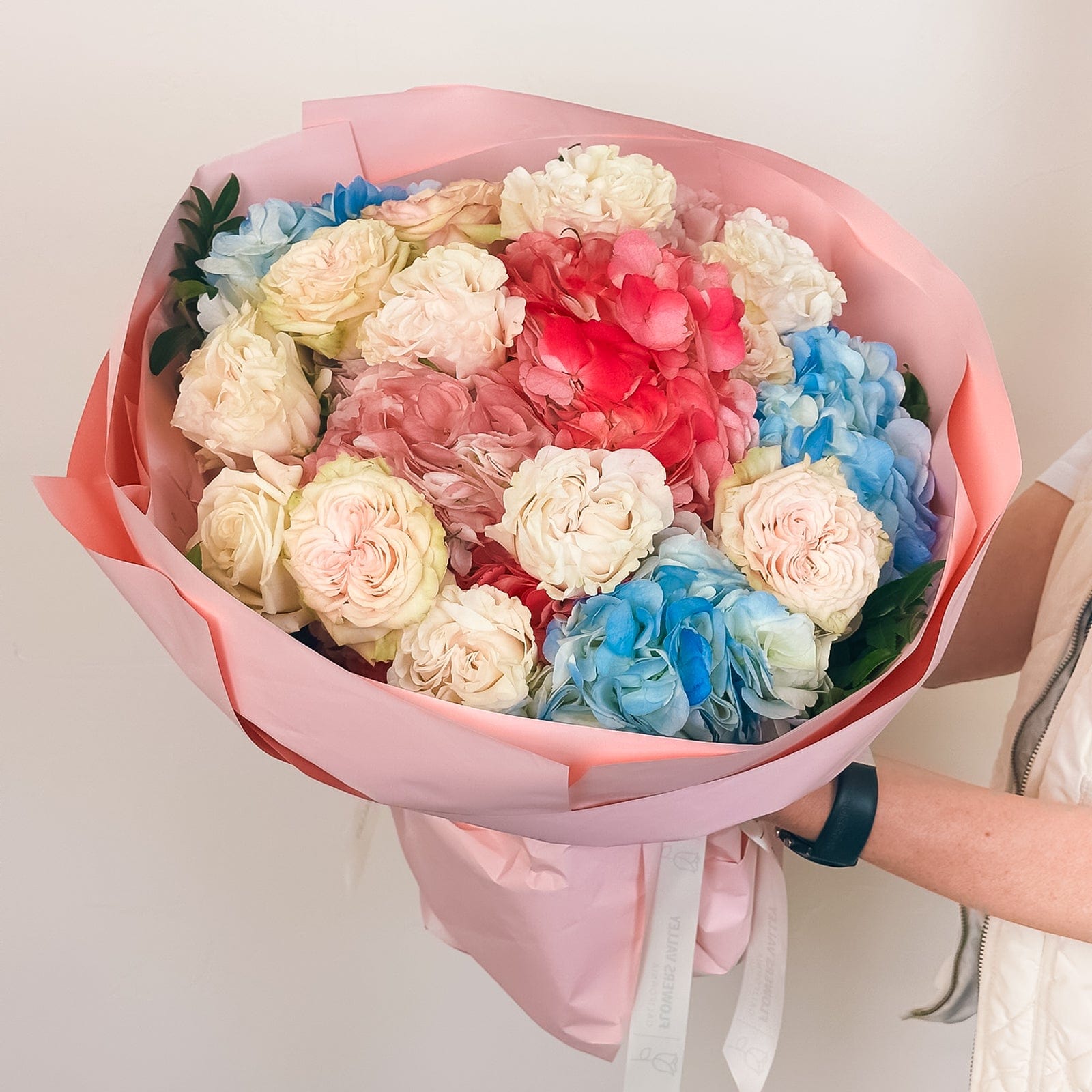 Cotton Candy Sky Pastel Bouquet | Hydrangea & Rose Mix – Flowers
