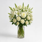 Heavenly Embrace White Funeral Vase Arrangement - Flowers Valley Shop