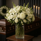 Heavenly Embrace White Funeral Vase Arrangement - Flowers Valley Shop