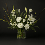 Elegant White Sympathy Flower Arrangemen - Flowers Valley Shop