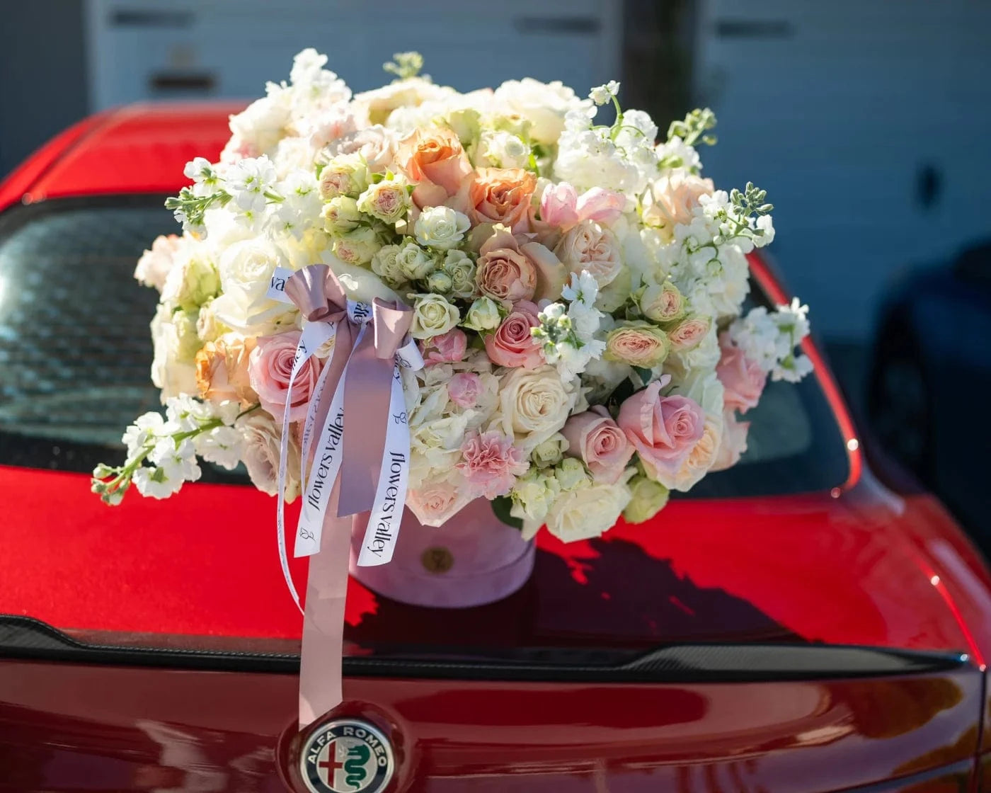 Luxury pastel rose bouquet with hydrangeas and seasonal flowers, arranged in an elegant style – Flowers Valley Suisun City flower delivery